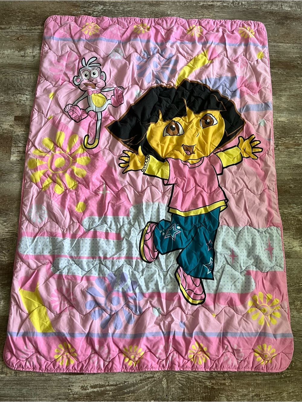 Dora the Explorer Pink Character Baby Quilt